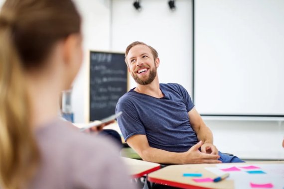 Man Smiling Meeting