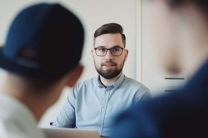 Man meeting glasses