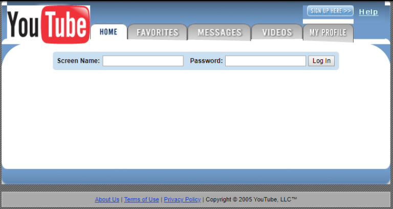 YouTube in 2005.
