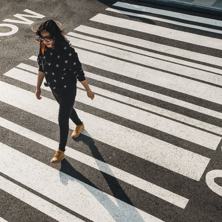 Woman Crossing Walking