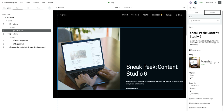 Content Studio page builder