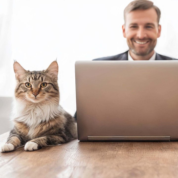 Man Dog Cat