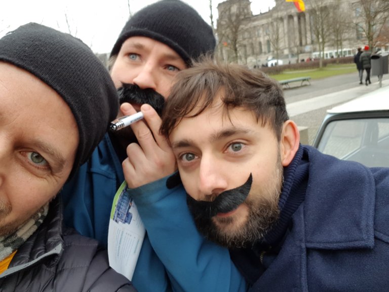 Mustached trio.