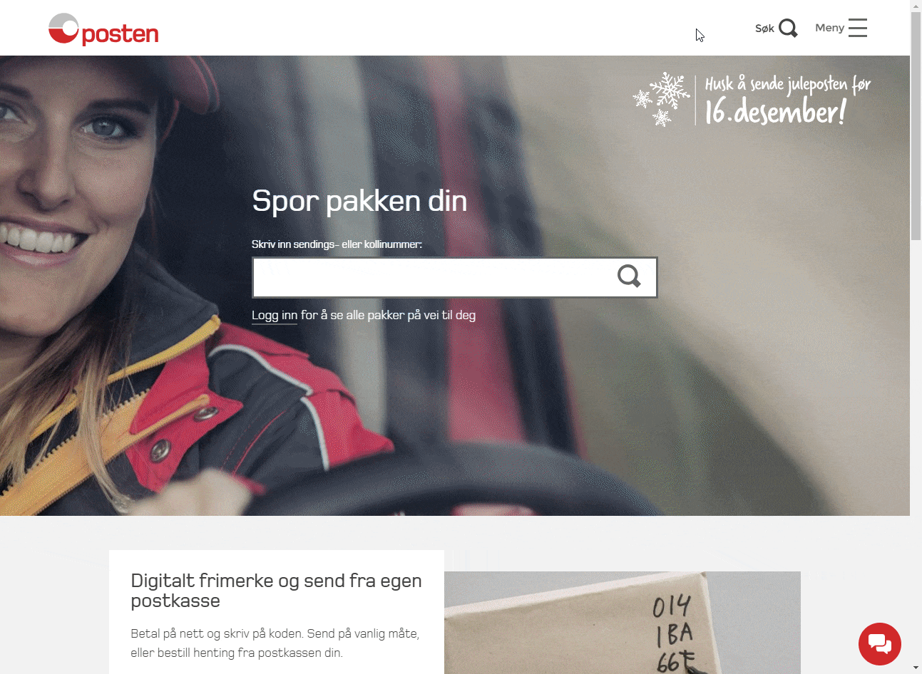 Norway Post search example.