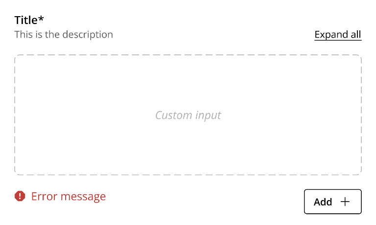 Screenshot of a custom input field in Content Studio 6.